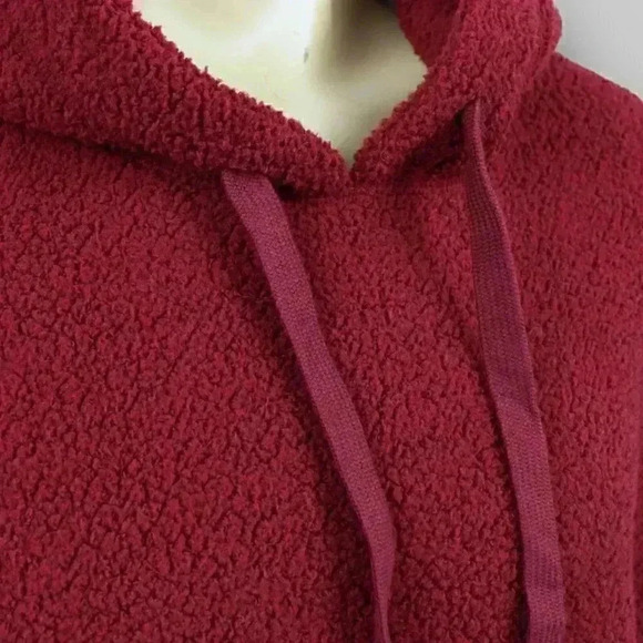 🔵 2/$15 ~ NEW! GEORGE fleece men's hoodie burgundy Med/Lg/XL - Picture 4 of 7